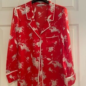 Alice + Olivia Red Floral Blouse